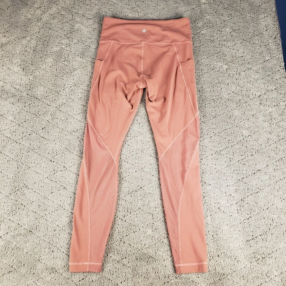 Athleta‎ Yoga Pants Womens S Rose Pink Pull On Compression Leggings Running Gym
